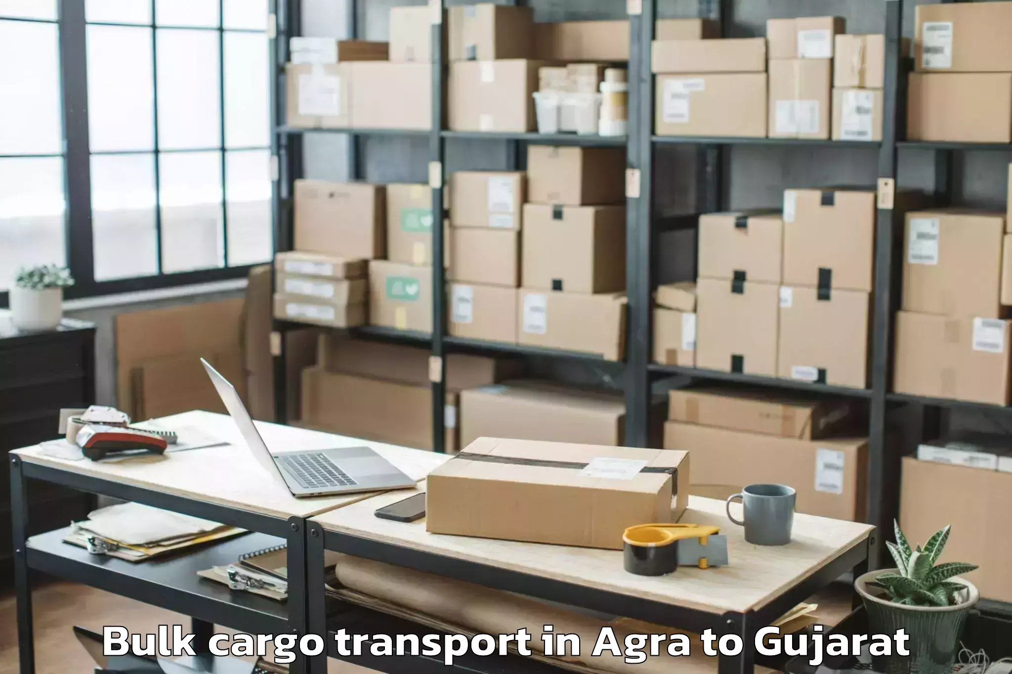 Hassle-Free Agra to Mahudha Bulk Cargo Transport